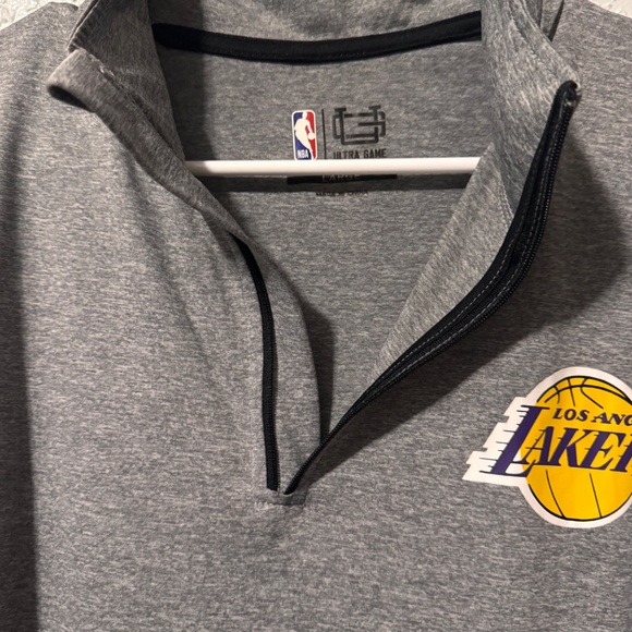 NBA Ultra Game Los Angeles Lakers Quarter Zip Long Sleeve Performance Shirt - Picture 3 of 5